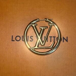 Single LV Louise Hoop GM Earring 100% Authentic